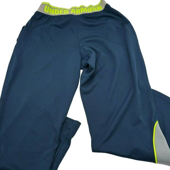 UNDER ARMOUR Mens Medium Blue Reflex Pants Loose Warm Up Track lounge mesh light - Picture 1 of 7